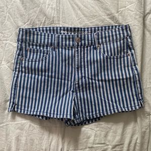 AE striped denim shorts size 12
